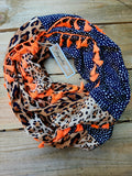 "Bronx" Infinity Wrap - Neon Orange tassels