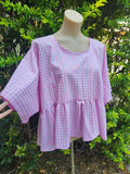 Baby Pink Gingham Top: Fits sizes 10-14