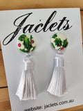 "Holly Berries" Mini Tassel Earrings