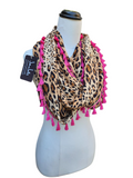 "Zuma" Infinity Wrap - Bright Pink tassels