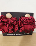 "French Petals" Earrings - Wine Red/Gold