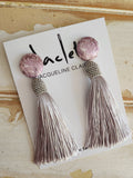 "Ethereal" Tassel Earrings - Soft Grey