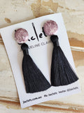 "Ethereal" Tassel Earrings - Black
