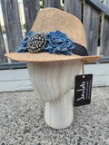 Tan + Denim Trilby Hat