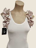 "Champagne, Darling" Top - White