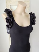 Satin Ruffles top - Black