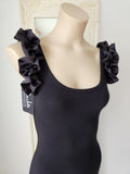 Satin Ruffles top - Black