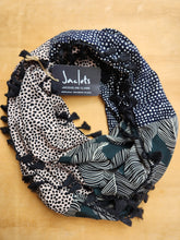 "Bettina" Infinity Wrap - Black tassels