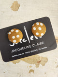 Mustard + White Polkadot Studs