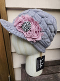 "Romance" Knit Hat - Grey