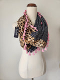 "Bronx" Infinity Wrap - Pink tassels