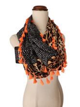 "Bronx" Infinity Wrap - Neon Orange tassels