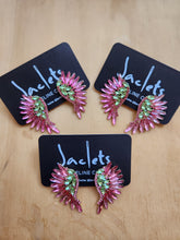 "Angel Wings" Earrings - Pink/Green