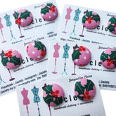 "Pink Holly" Stud Earrings