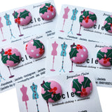 "Pink Holly" Stud Earrings