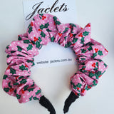 "Pink Holly" Ruffle Crown Headband