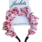 "Candycanes" Ruffle Crown Headband