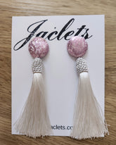 "Ethereal" Tassel Earrings - White
