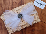 "Tutu Fabulous" Straw Clutch - Natural/white bow