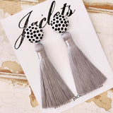 "Soho" Tassel Earrings - Grey
