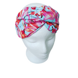 Luxe Turbana Headband - Aqua "Flamingos"