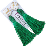 "Elves" Tassel Earrings - Green