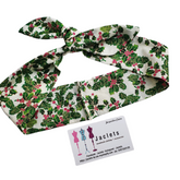 "Holly Leaves" tie up Headband