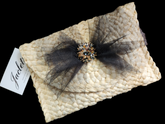 "Tutu Fabulous" Straw Clutch - Natural/black bow