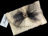 "Tutu Fabulous" Straw Clutch - Natural/black bow