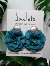 "Enchante" Earrings - Teal Green/Silver