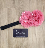 Pink + Silver Polkadot Headband