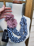 The "Delphine" Necklace - Dusty Pink Flowers
