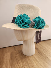 "Maison Rose" Hat: Wide Brim - Beige/Spearmint