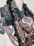 "Bettina" Infinity Wrap - Black tassels