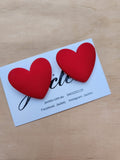 "Love Always" Heart Earrings - Red