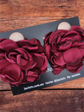 "French Petals" Earrings - Wine Red/Gold