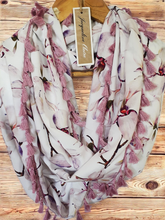 "Orchids" Infinity Wrap - Dusky Mauve-Pink tassels