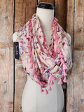 "Ambrosia" Infinity Wrap - Pink tassels