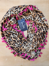 "Zuma" Infinity Wrap - Bright Pink tassels