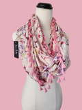 "Ambrosia" Infinity Wrap - Pink tassels