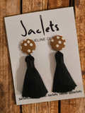 Mustard + White Polkadot Earrings