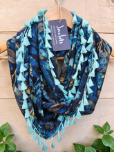 "Carrington" Infinity Wrap - Spearmint tassels