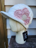 "Snow Blossoms" Knit Hat - Milk White