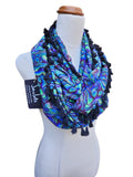"Opal Stone" Infinity Wrap - Black tassels
