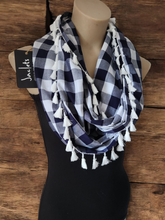 Navy + White Check Infinity Wrap
