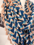 "Adriatic" Infinity Wrap - Neutral Tassels