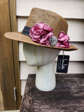 "Maison Rose" Hat: Wide brim - Chocolate/Dusk