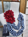 The "Delphine" Necklace - Deep Red Flowers