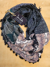 "Bettina" Infinity Wrap - Black tassels