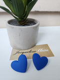 "Love Always" Heart Earrings - Cobalt Blue